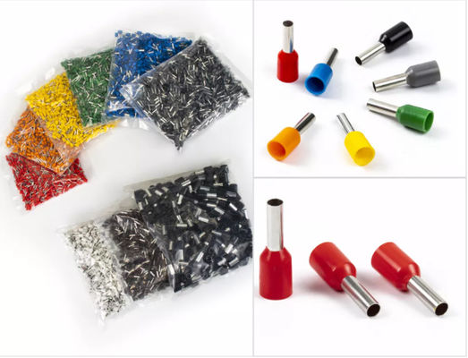 jakość  Copper Brass E1018 Pre Insulated Crimping Terminal Ferrule AWG 18 Wire Connector fabryka